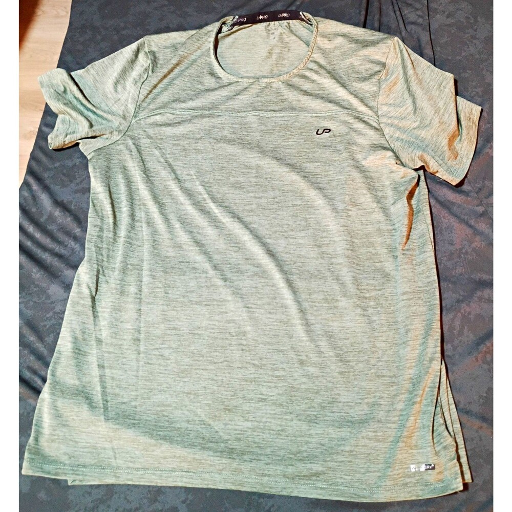 UNIPRO Men's Activewear Crew Neck T-Shirt Short Sleeve Lightweight Logo Green M